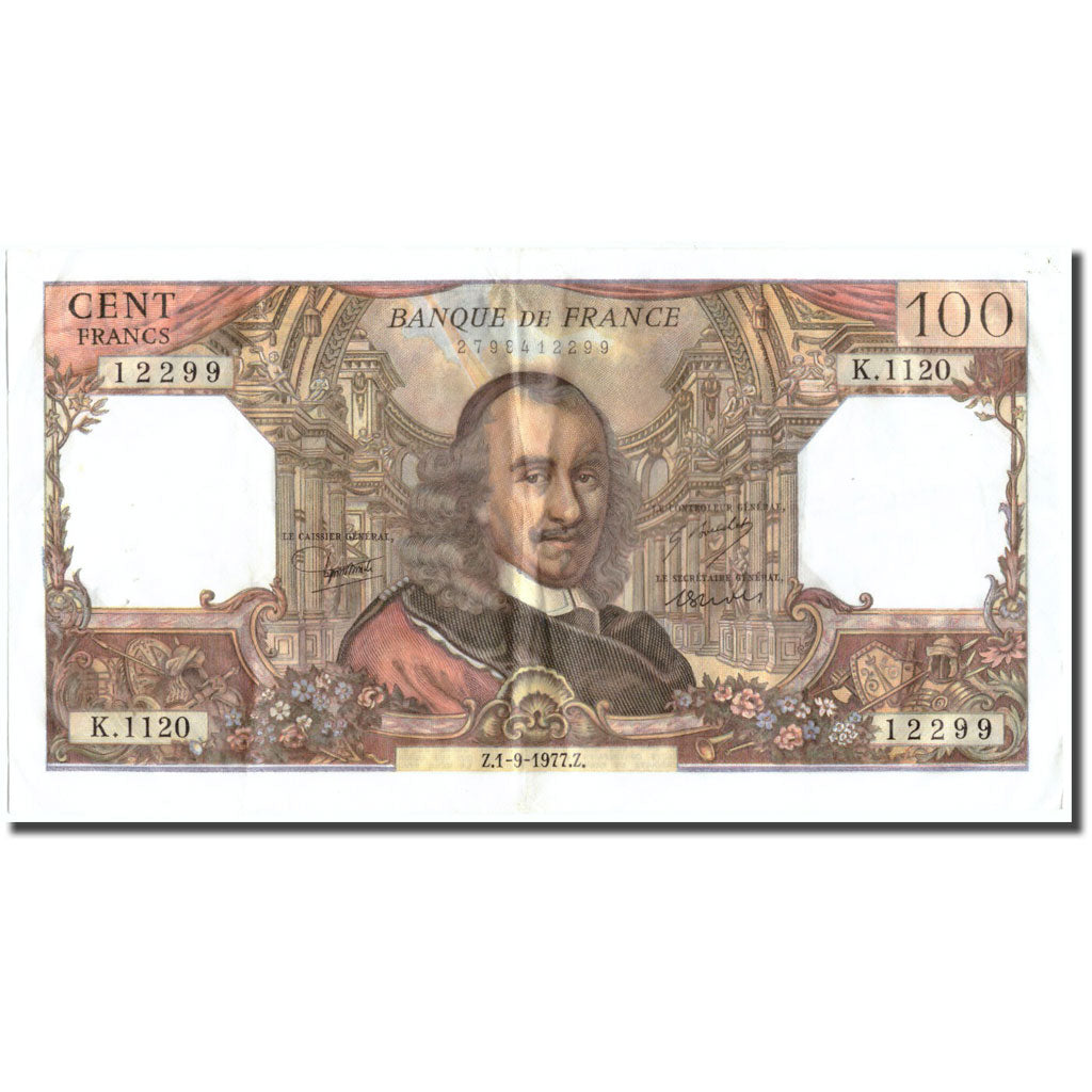 Frankreich, 100 Francs, 100 F 1964-1979 ''Corneille'', 1977, 1977-09-01, SS