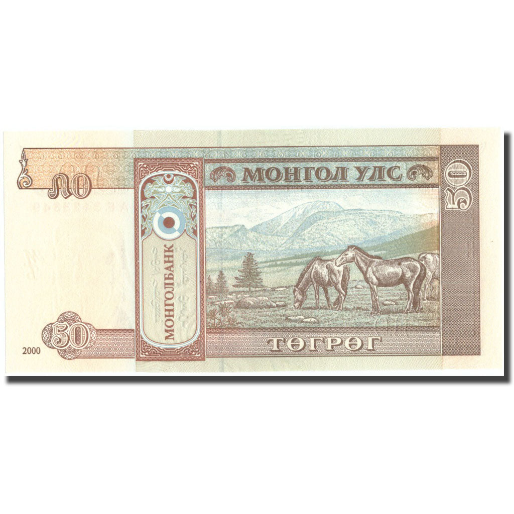 Banknot, Mongolia, 50 Tugrik, 2000, KM:64a, UNC(63)