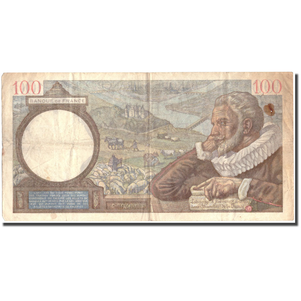 France, 100 Francs, 100 F 1939-1942 ''Sully'', 1940, 1940-01-25, VF(20-25)