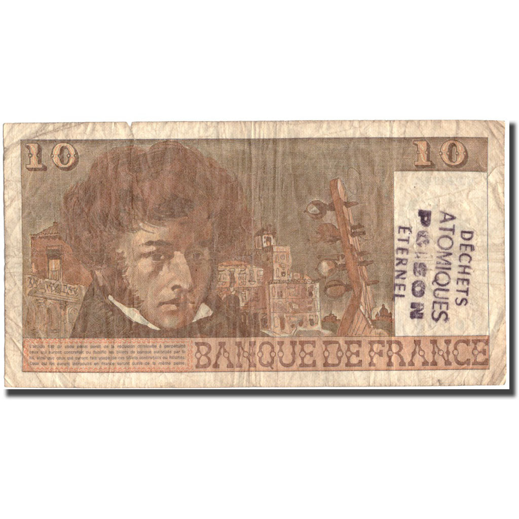 Francja, 10 Francs, Berlioz, 1974, 1974-02-07, VG(8-10), Fayette:63.3, KM:150a