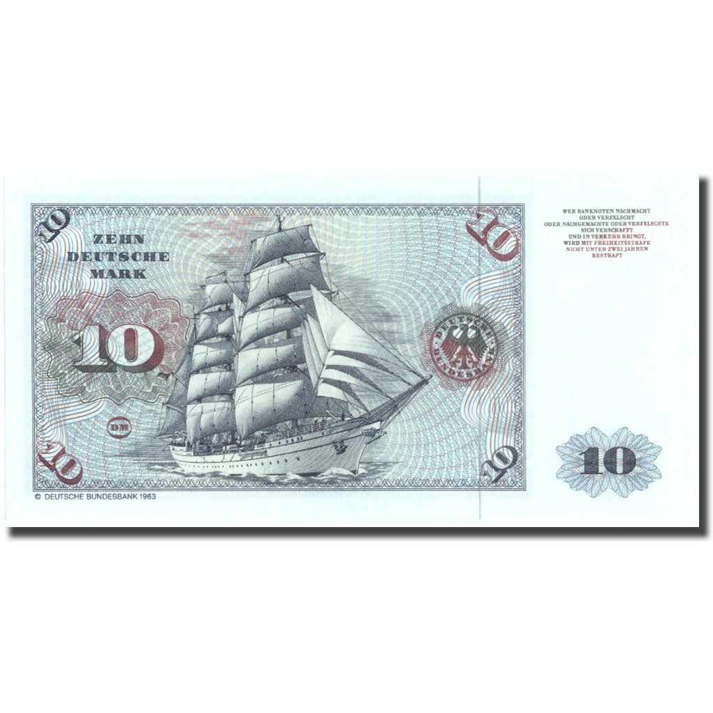 Billet, République fédérale allemande, 10 Deutsche Mark, 1980, 1980-01-02