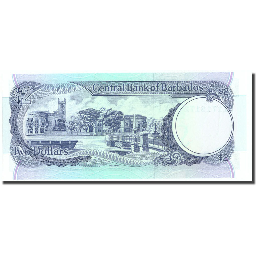 Biljet, Barbados, 2 Dollars, Undated (1986), KM:36, NIEUW