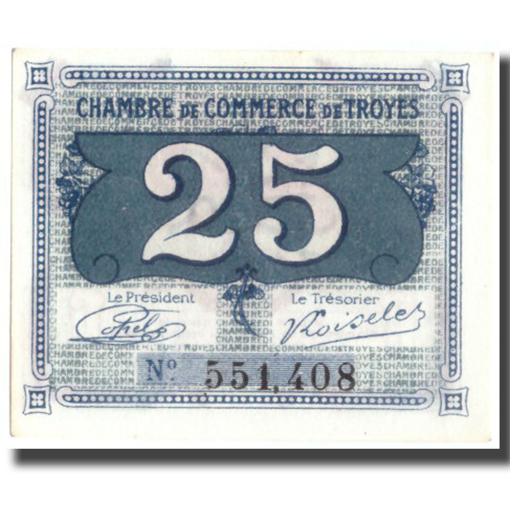 Frankrijk, Troyes, 25 Centimes, 1918, SUP+