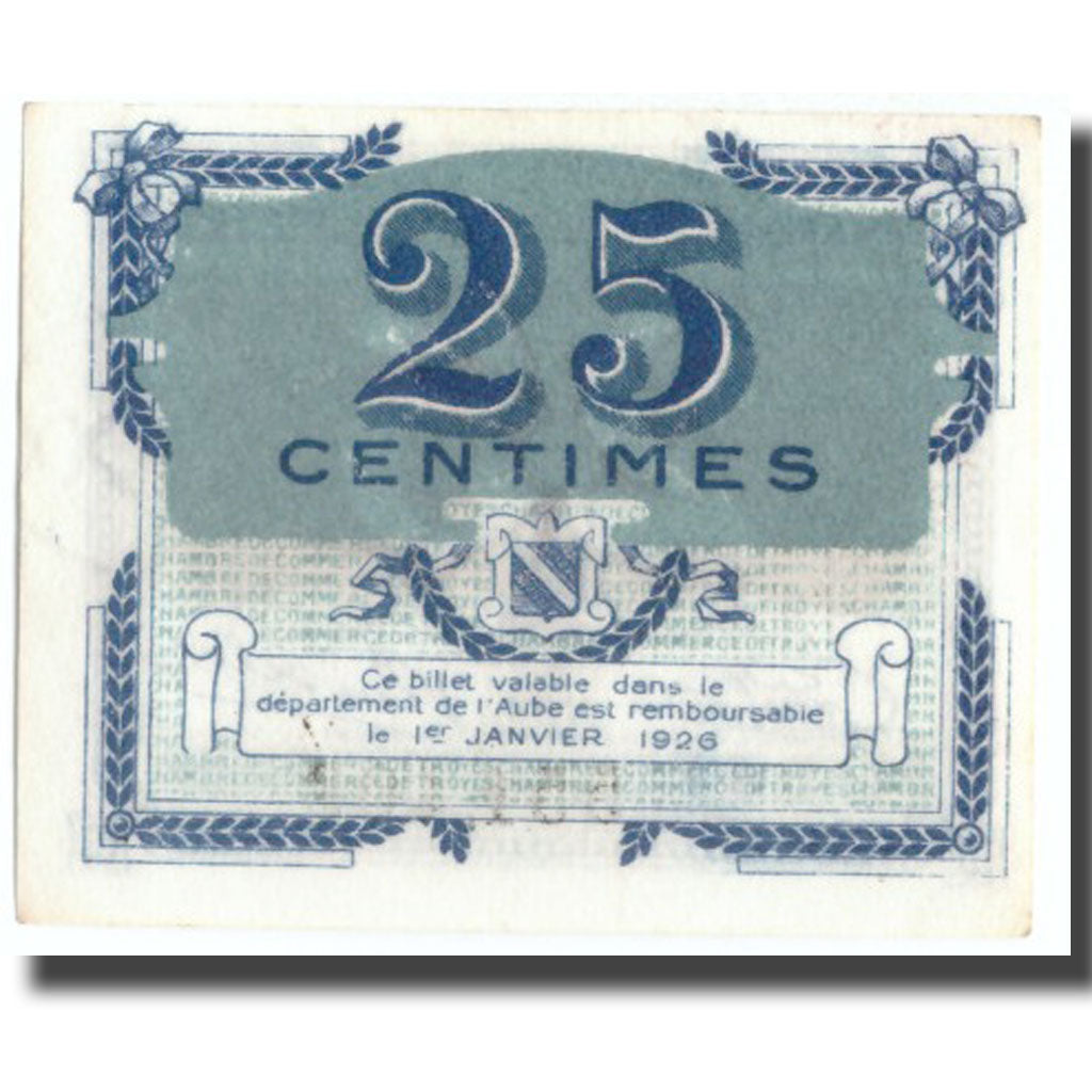 Frankrijk, Troyes, 25 Centimes, 1918, SUP+