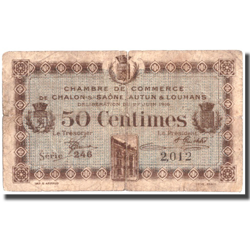 Frankreich, Châlon-sur-Saône, 50 Centimes, 1916, SGE+, Pirot:42-12