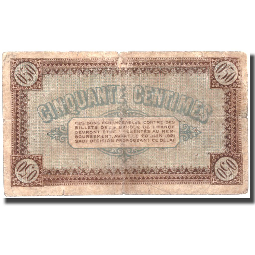Frankreich, Châlon-sur-Saône, 50 Centimes, 1916, SGE+, Pirot:42-12