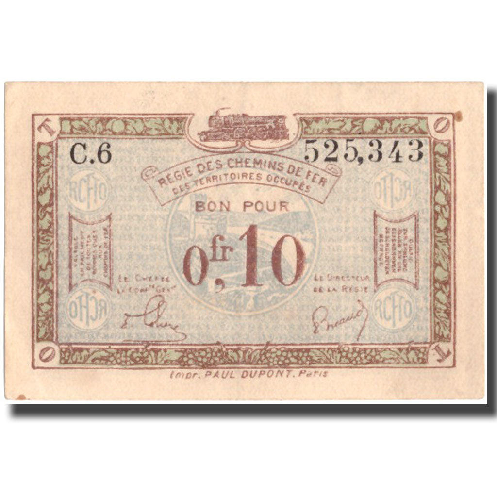 Francia, Régie des chemins de Fer, 10 Centimes, undated (1923), SPL-