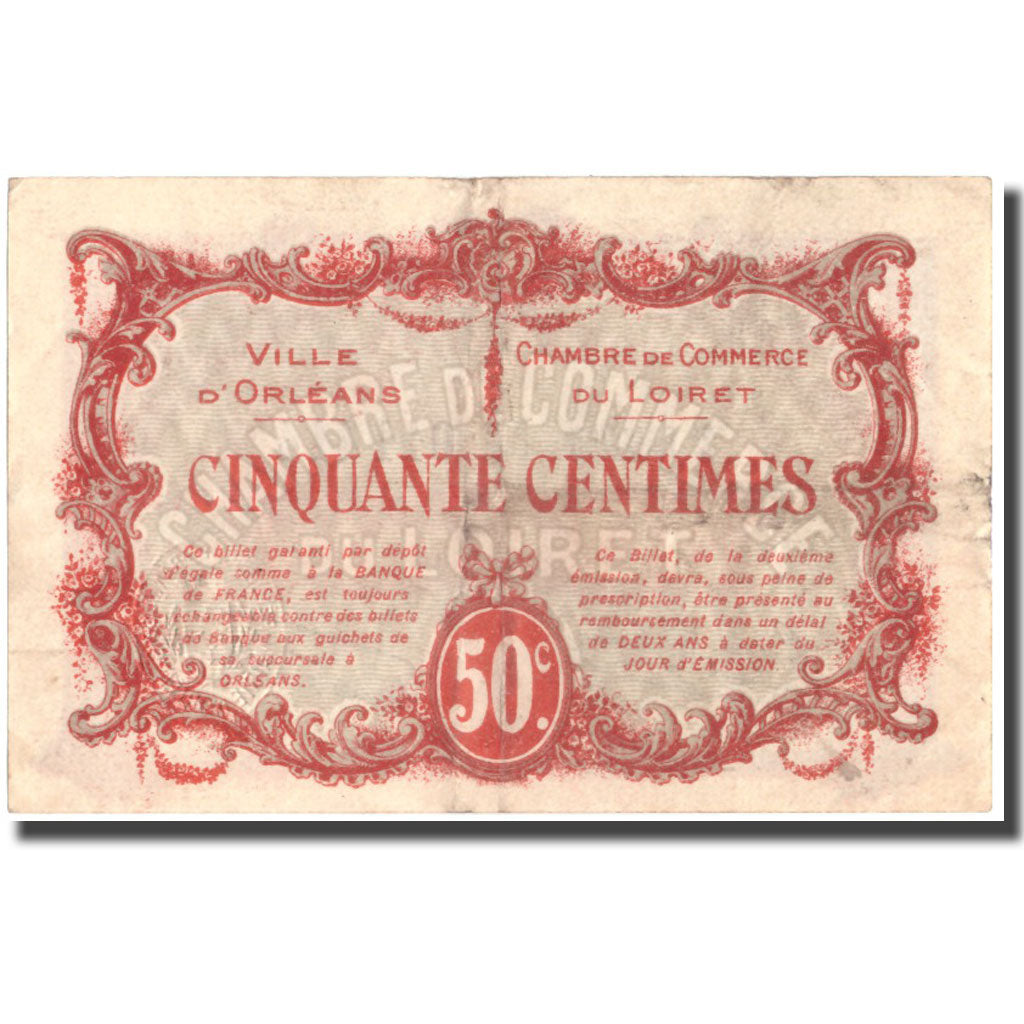 Francia, Orléans, 50 Centimes, 1916, BB+, Pirot:95-8