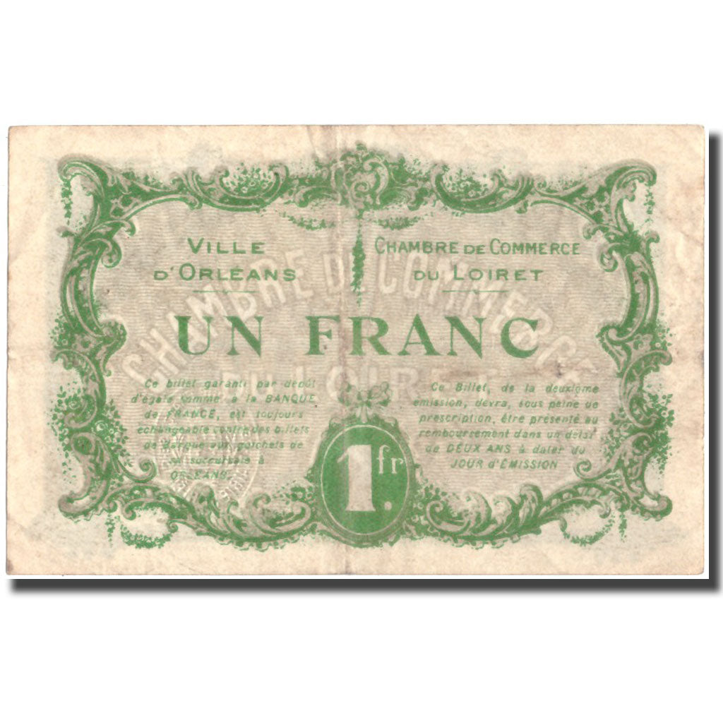 France, Orléans, 1 Franc, 1916, AU(55-58), Pirot:95-12