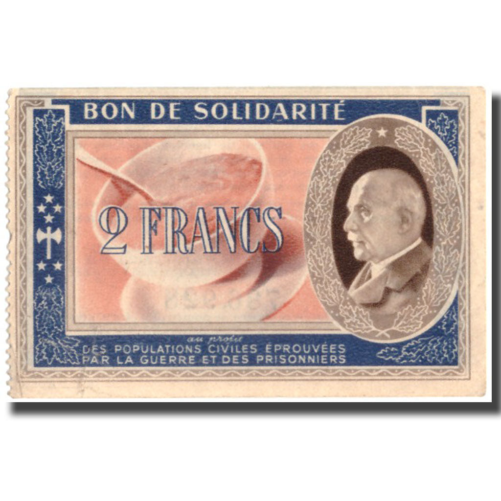 France, Bon de Solidarité, 2 Francs, 1941, AU(55-58)