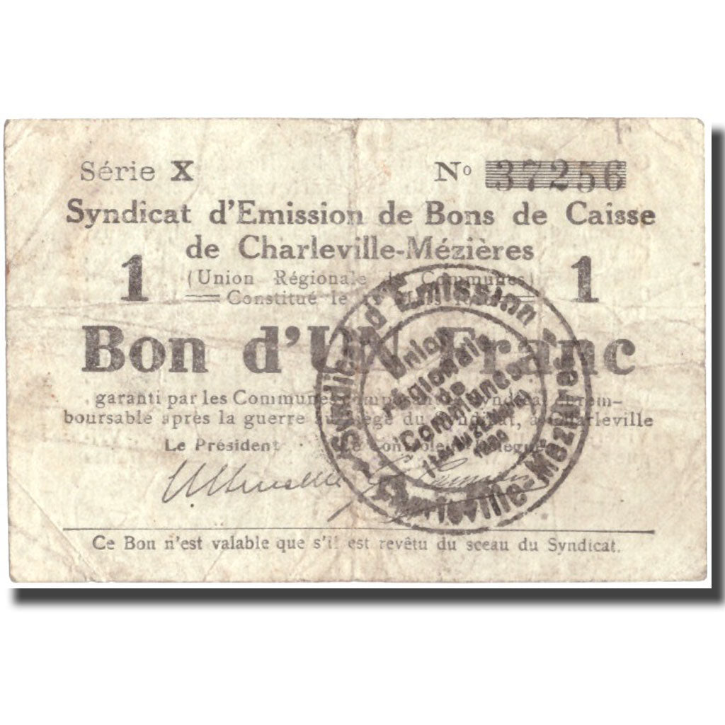Francia, Charleville-Mézières, 1 Franc, 1916, BB, Pirot:08-83
