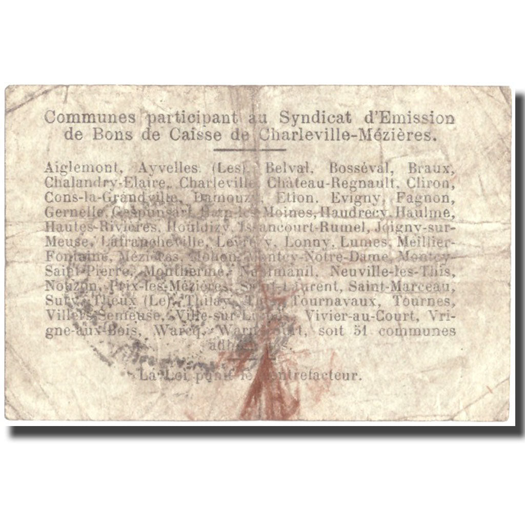 Francia, Charleville-Mézières, 1 Franc, 1916, BB, Pirot:08-83