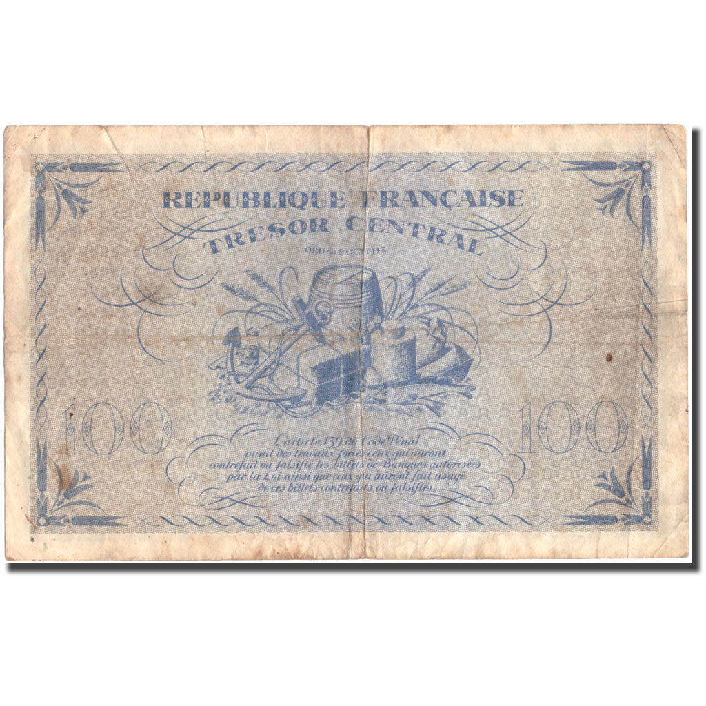 France, 100 Francs, 1943-1945 Marianne, 1943, 1943-10-02, EF(40-45)