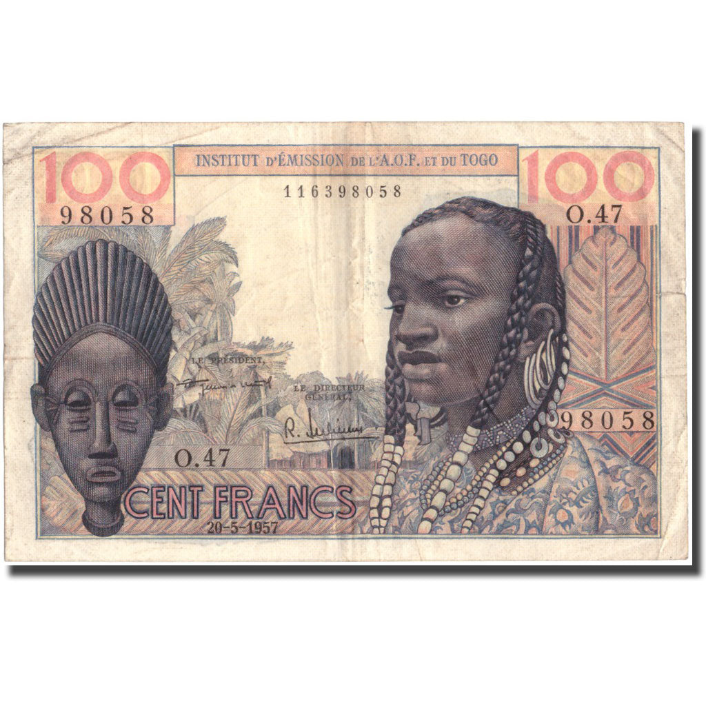 Banknote, French West Africa, 100 Francs, 1957, 1957-05-20, KM:46, EF(40-45)
