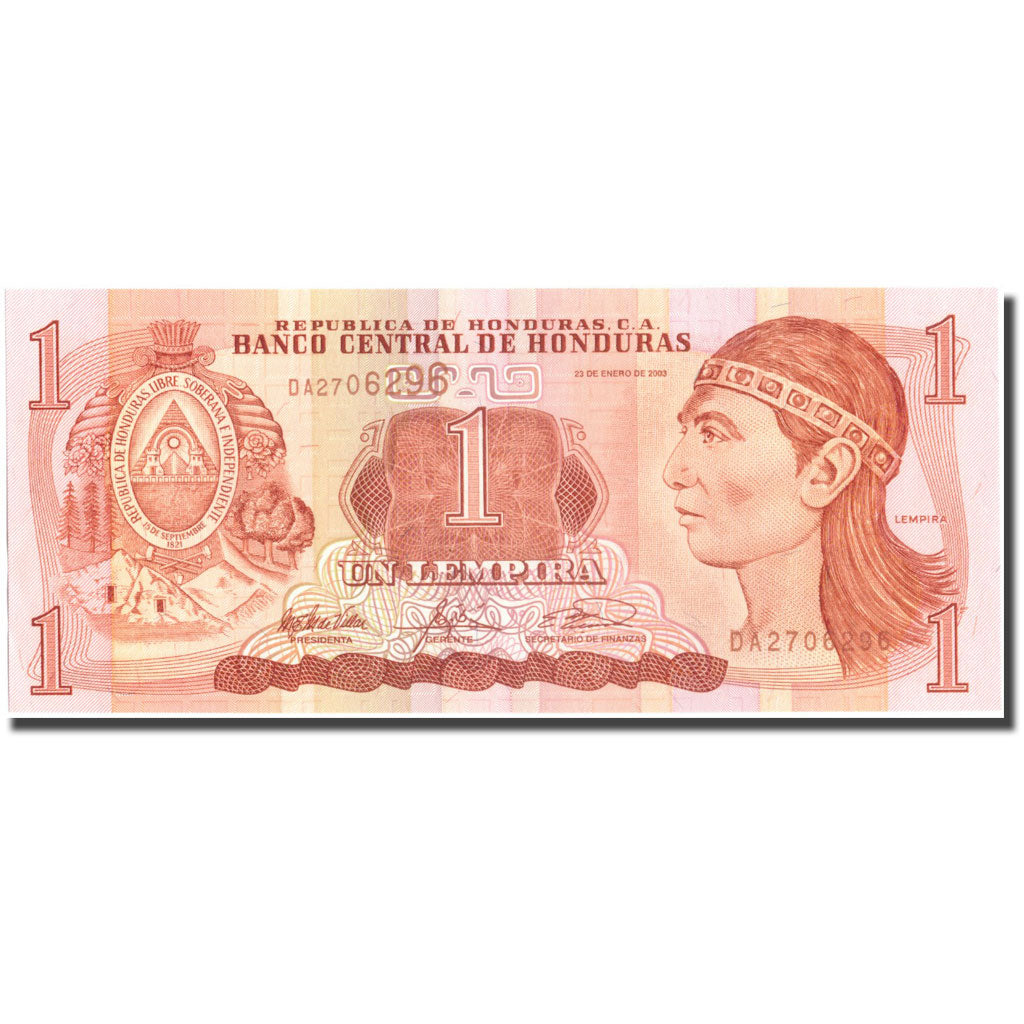 Billet, Honduras, 1 Lempira, 2003, 2003-01-23, KM:84c, NEUF