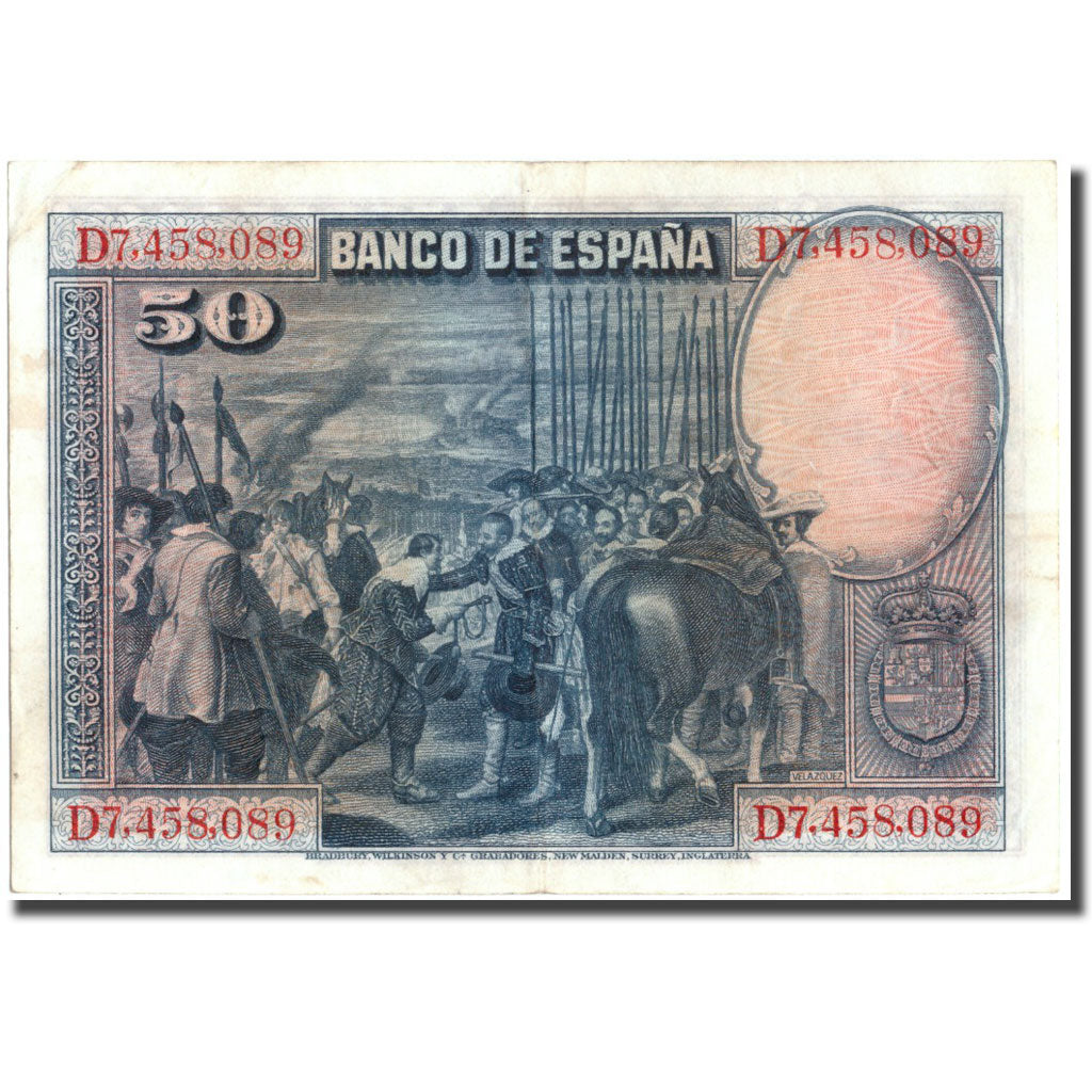 Banconote, Spagna, 50 Pesetas, 1928, 1928, KM:75b, BB+