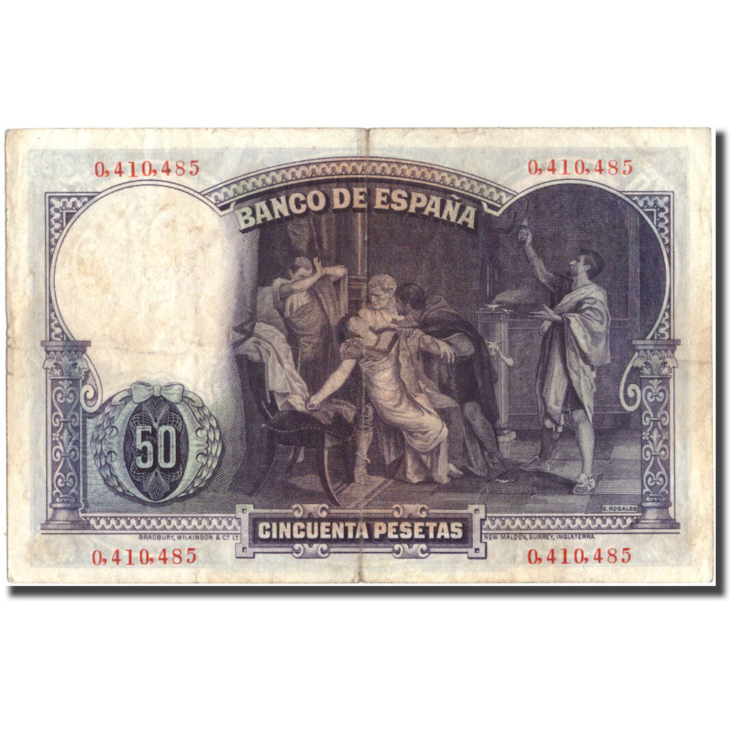 Banknote, Spain, 50 Pesetas, 1931, 1931-04-25, KM:82, VF(30-35)