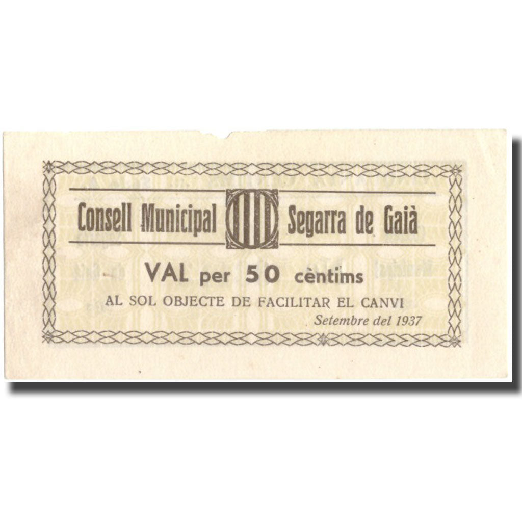 Nota, Espanha, 50 Centimos, N.D, 1937, 1937, EF(40-45)