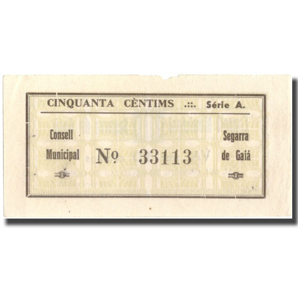 Nota, Espanha, 50 Centimos, N.D, 1937, 1937, EF(40-45)