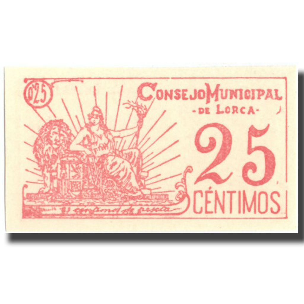 Banconote, Spagna, 25 Centimos, personnage, 1937, 1937, FDS