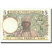 Billet, French West Africa, 5 Francs, 1937, 1937-08-12, KM:21, SPL+