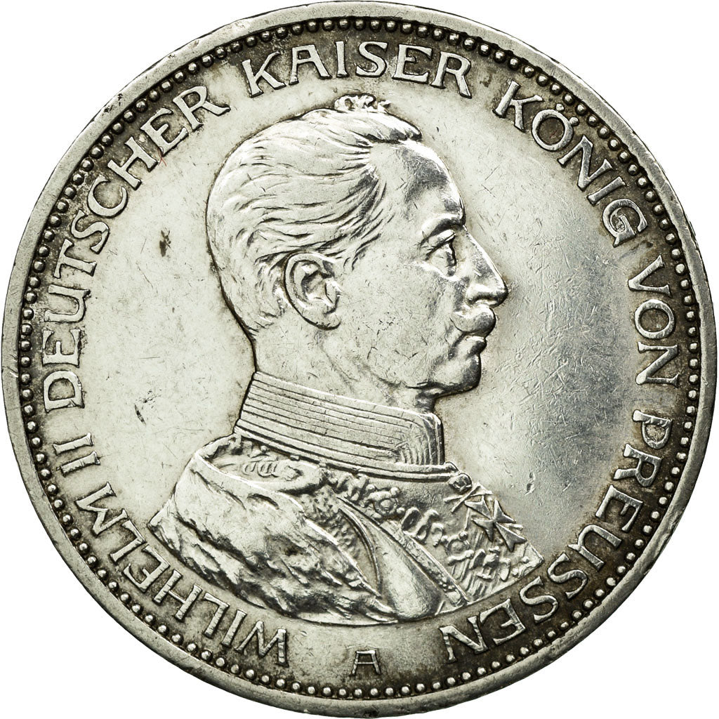 Coin, German States, PRUSSIA, Wilhelm II, 3 Mark, 1914, Berlin, AU(55-58)