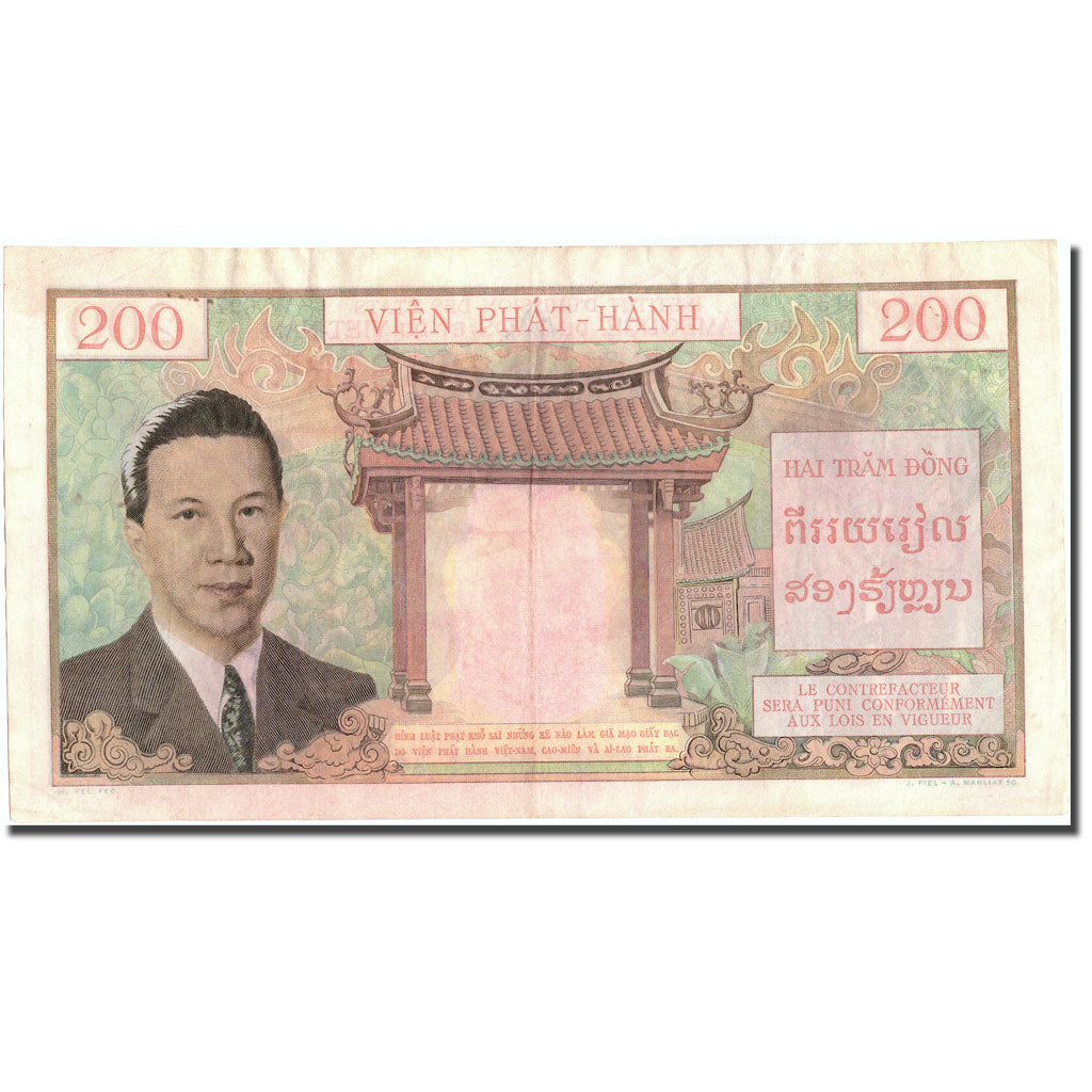 Indochine française, 200 Piastres = 200 Dong, VF 30, PMG