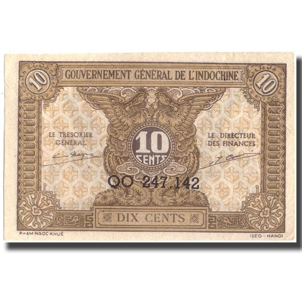 Banknote, FRENCH INDO-CHINA, 10 Cents, Undated (1942), KM:89a, VF(30-35)