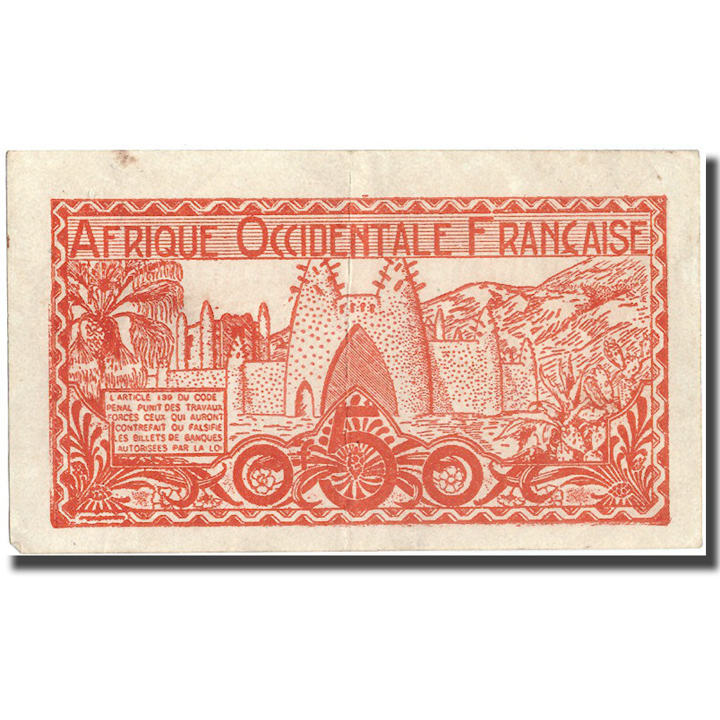 Biljet, Frans West Afrika, 0.50 Franc, Undated (1944), KM:33a, TTB