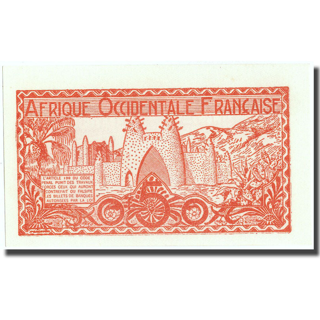 Biljet, Frans West Afrika, 0.50 Franc, Undated (1944), KM:33a, NIEUW