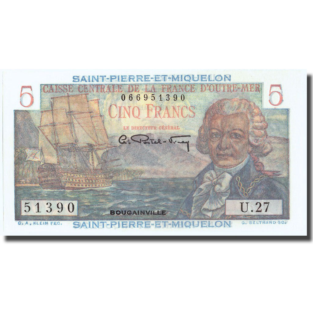 Saint-Pierre i Miquelon, 5 Francs, Undated (1950-1960), Undated, UNC(65-70)