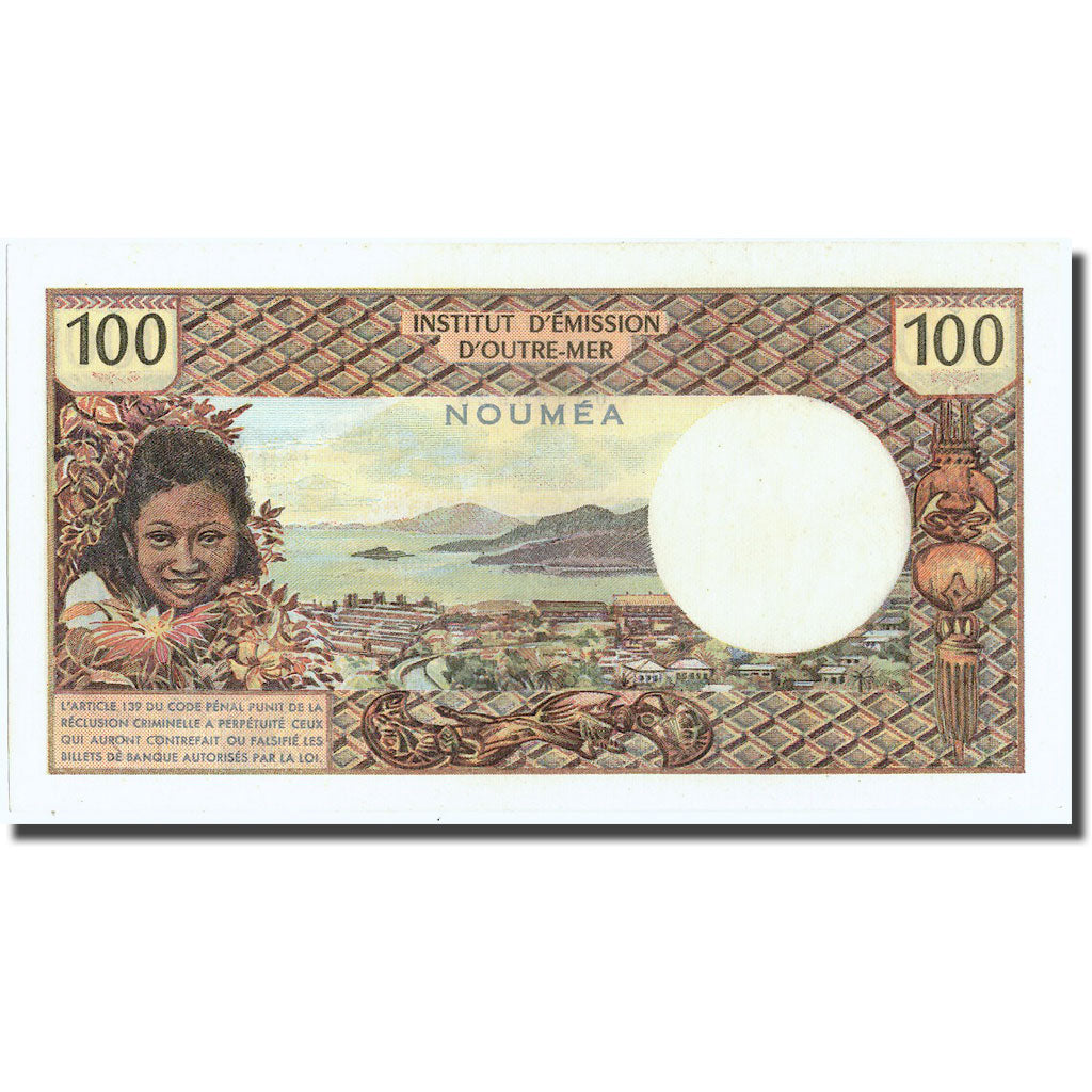 Banknote, New Caledonia, 100 Francs, Undated (1971), KM:63a, UNC(65-70)