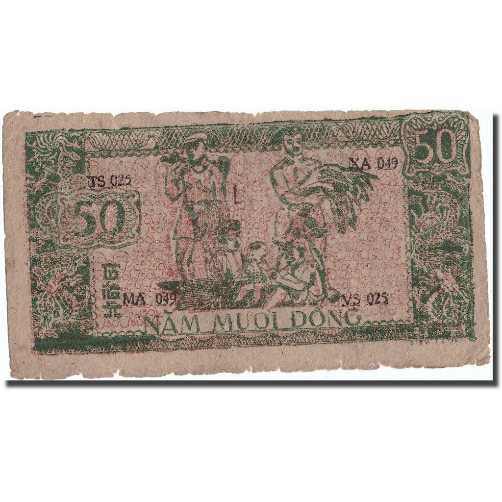 Billet, Viet Nam, 50 D<ox>ng, Undated (1948-1949), KM:27c, TB