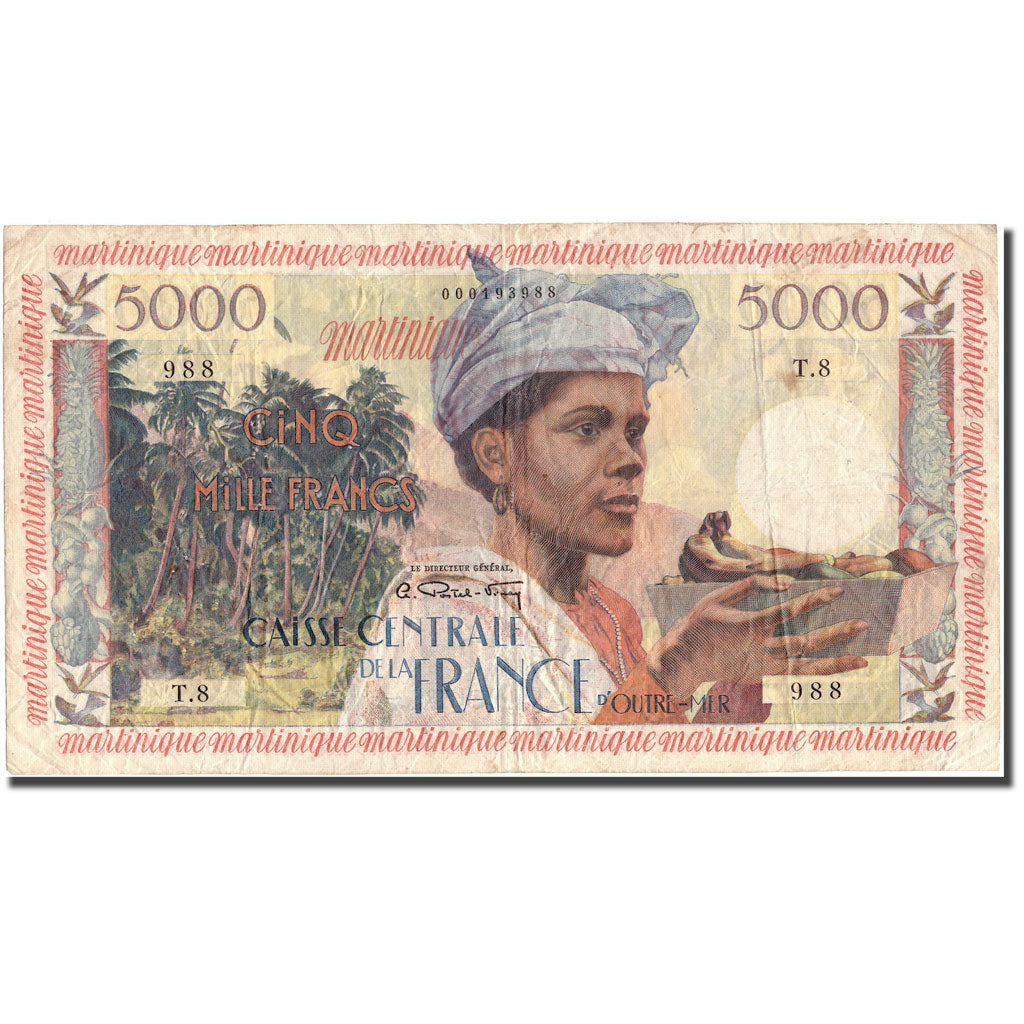 Martinique, 5000 Francs, T.8, VF 20, PMG
