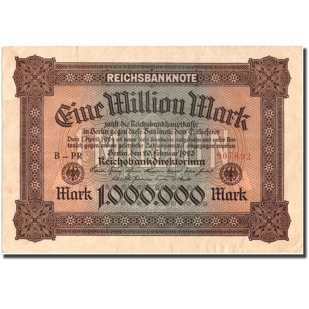 Banknote, Germany, 1 Million Mark, 1923, 1923-02-20, KM:86a, EF(40-45)