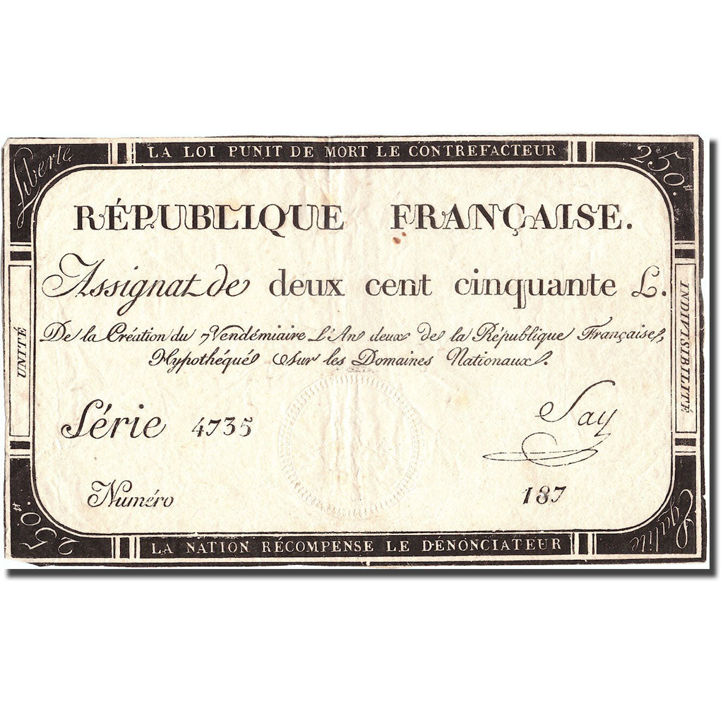Frankreich, 250 Livres, 1793, Say, 1793, VZ, KM:A75