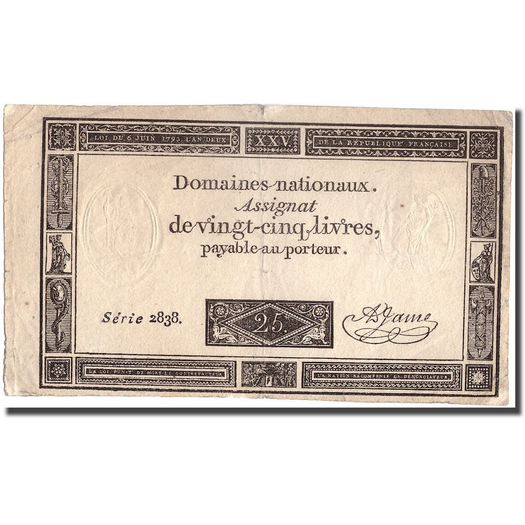 Frankrijk, 25 Livres, 1793, 1793-06-06, TTB+, KM:A71