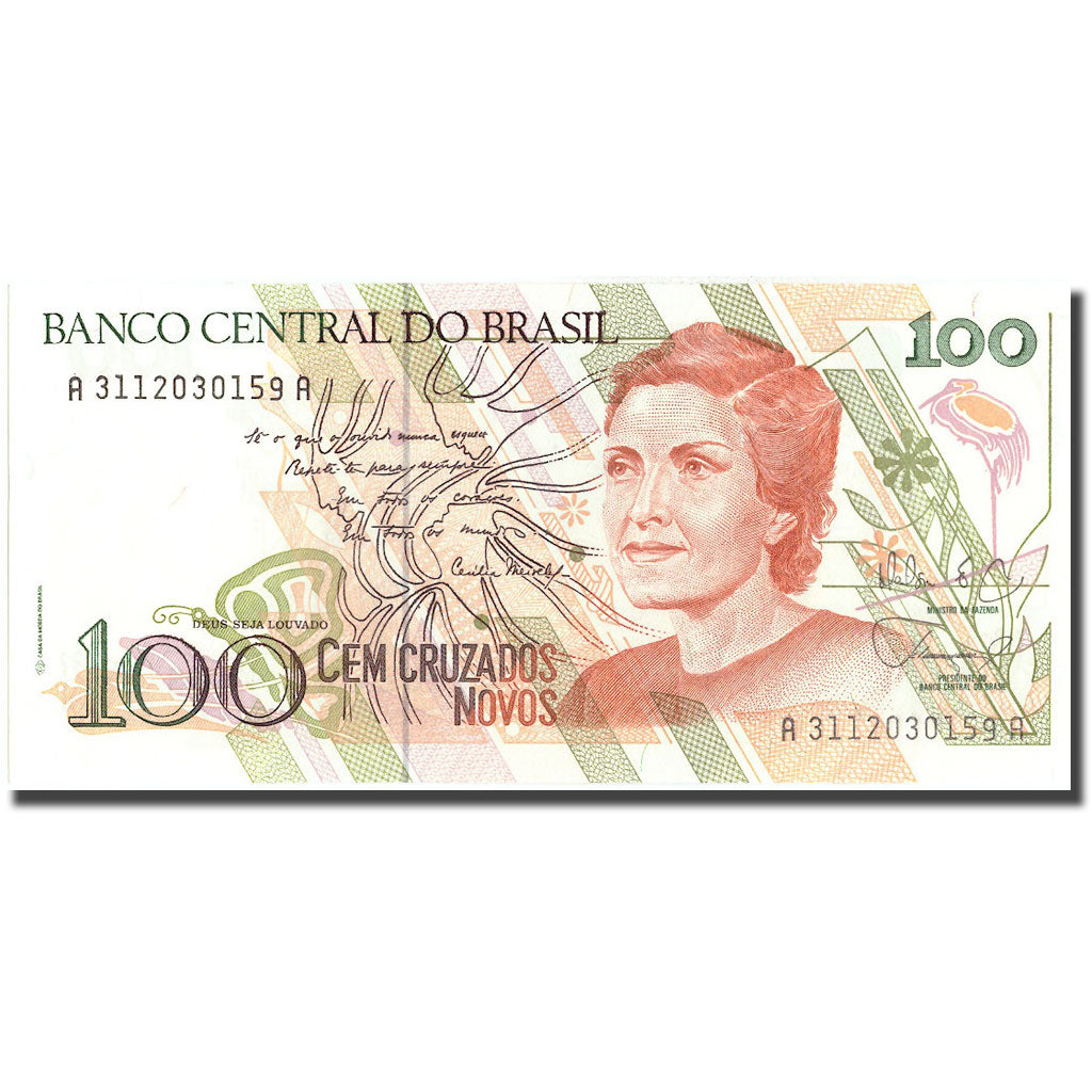 Banknote, Brazil, 100 Cruzados Novos, KM:220a, UNC(65-70)