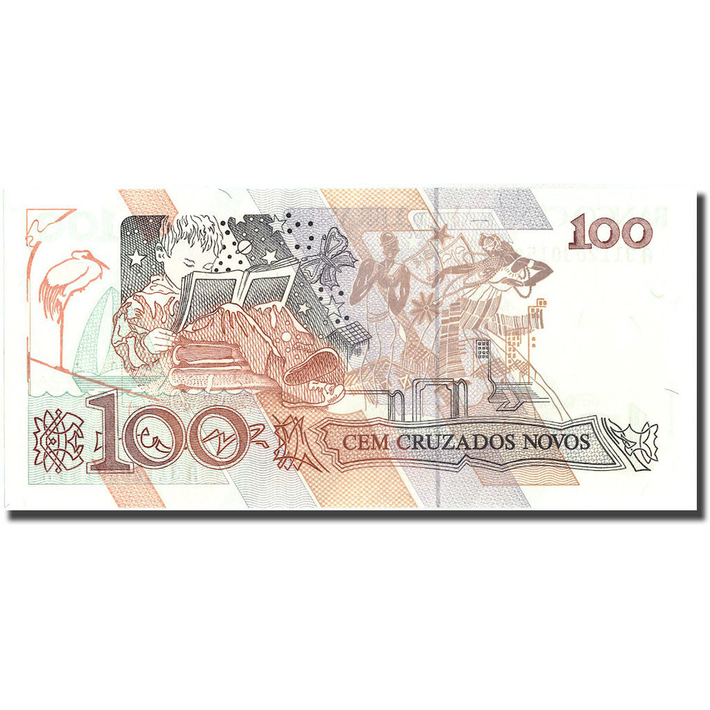 Banknote, Brazil, 100 Cruzados Novos, KM:220a, UNC(65-70)
