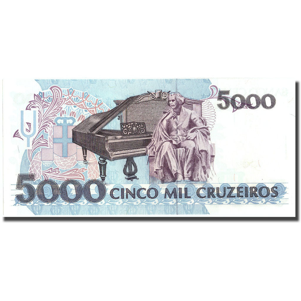Banknote, Brazil, 5000 Cruzeiros, KM:232c, UNC(65-70)