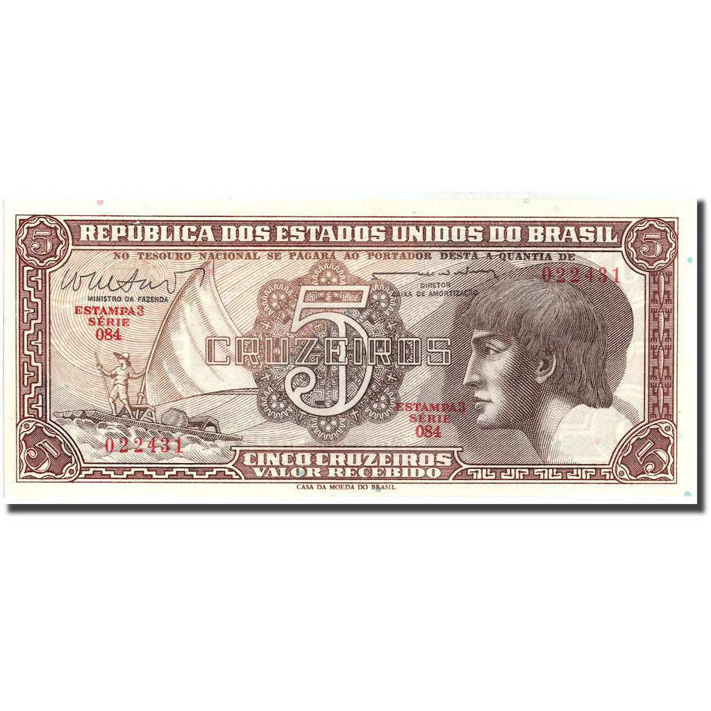Banknote, Brazil, 5 Cruzeiros, KM:166b, UNC(65-70)