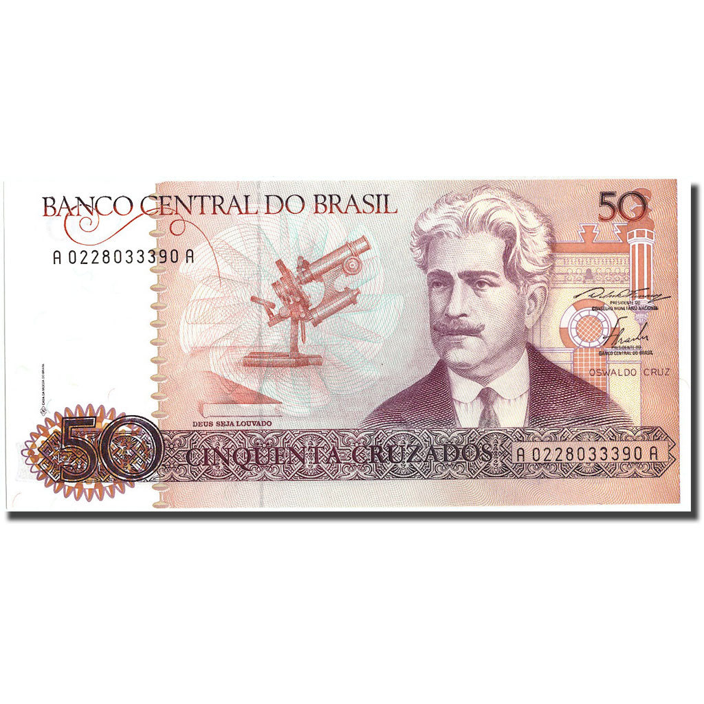 Banknote, Brazil, 50 Cruzados, KM:210a, UNC(65-70)