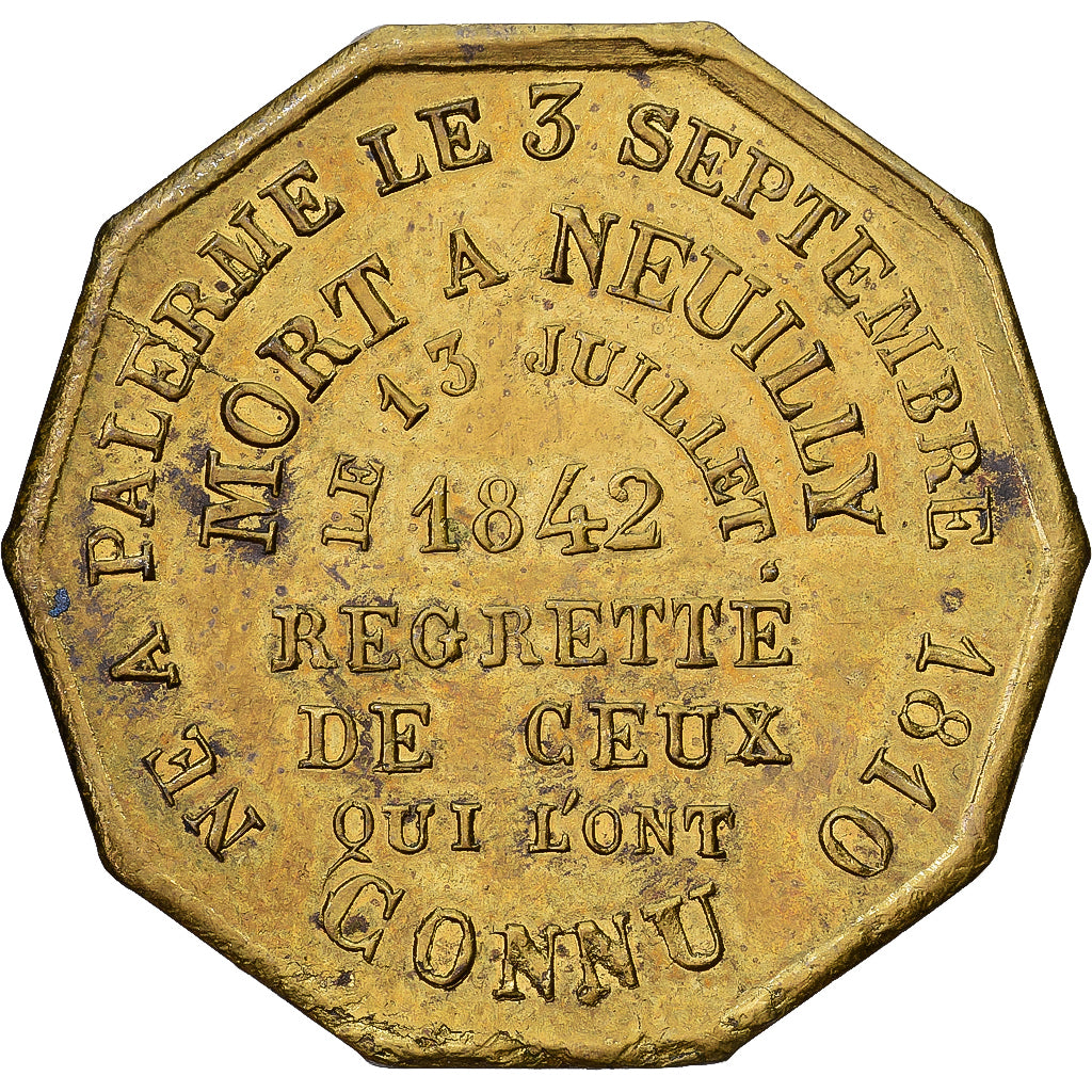 France, Medal, Mort de Ferdinand Philippe, Duc d'Orléans, History, 1842