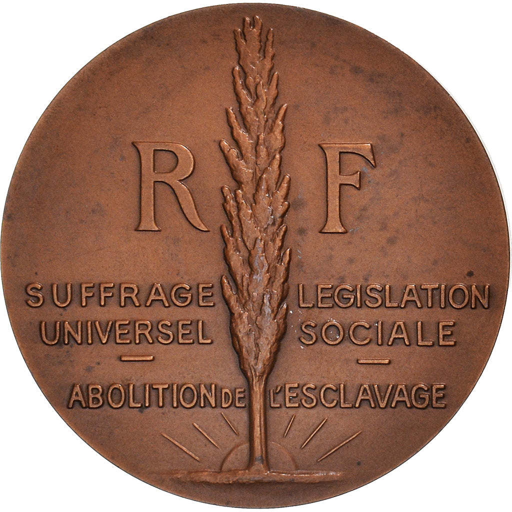Francia, medalla, Centenaire de l'Abolition de l'Esclavage, 1948, Bazor, EBC