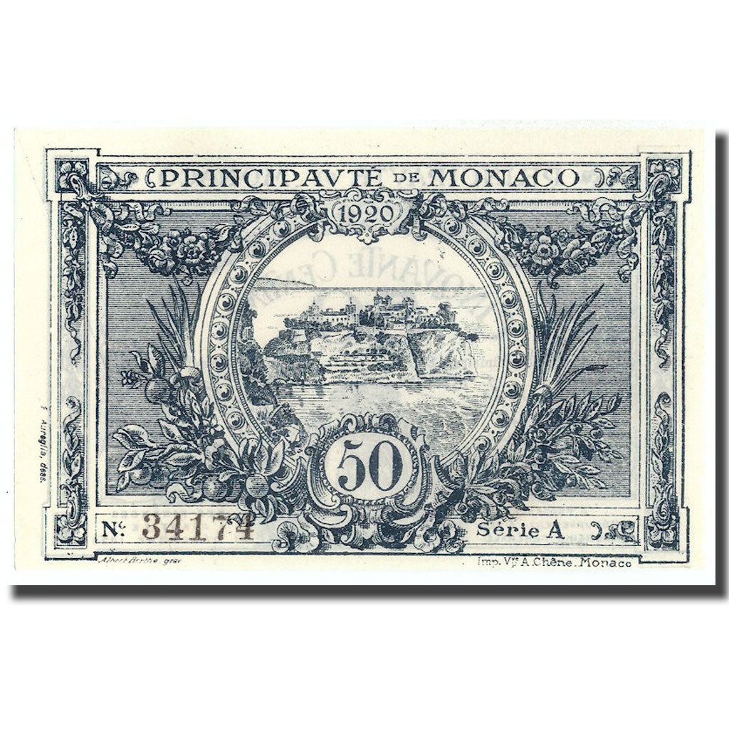 Banconote, Monaco, 50 Centimes, 1920, 1920-03-20, KM:3a, FDS