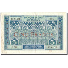 Geldschein, Marokko, 5 Francs, 1924, 1924, KM:9, SS