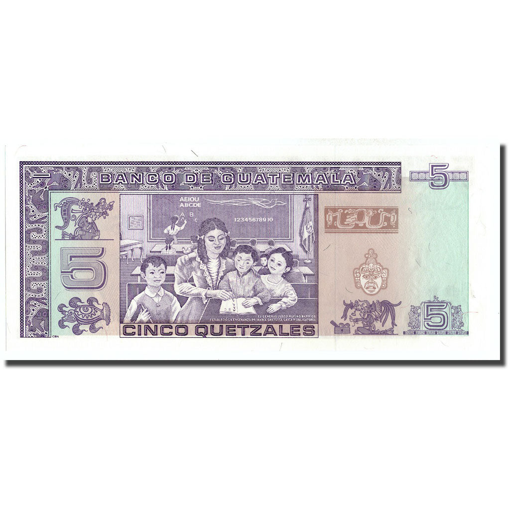 Geldschein, Guatemala, 5 Quetzales, 1990, 1990-01-03, KM:74a, UNZ