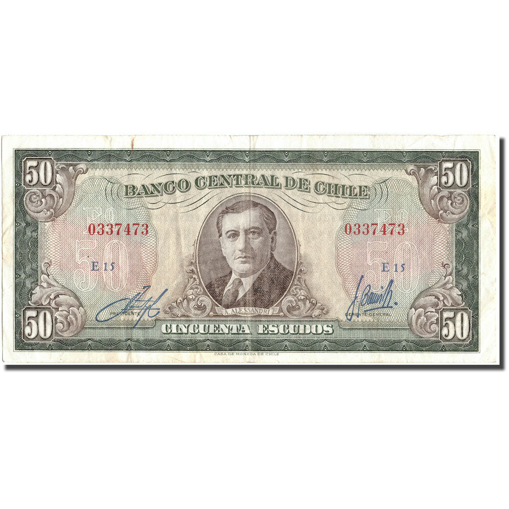 Banknote, Chile, 50 Escudos, KM:140b, EF(40-45)