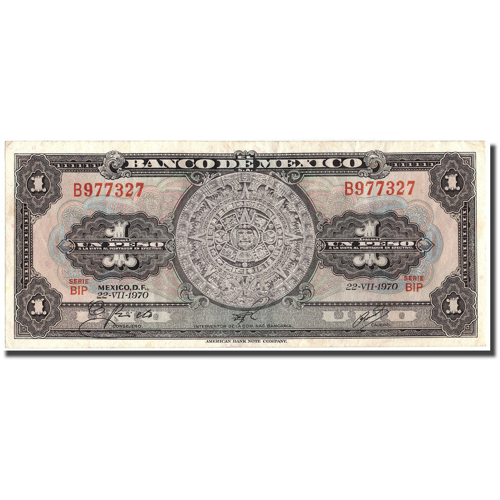 Banknot, Mexico, 1 Peso, 1970, 1970-07-22, KM:59l, AU(50-53)