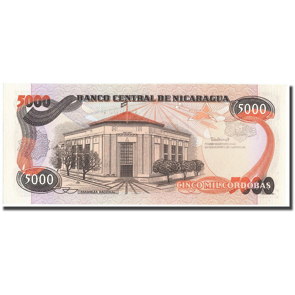 Nota, Nicarágua, 5000 Cordobas, 1985, 1985-06-11, KM:146, UNC(65-70)